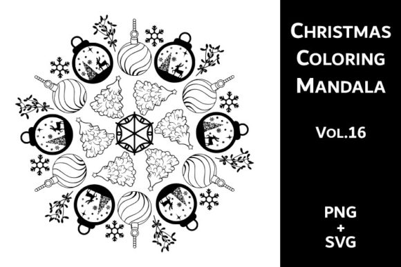 Download Christmas Coloring Mandala Vol.16 - Coloring mandala Collection