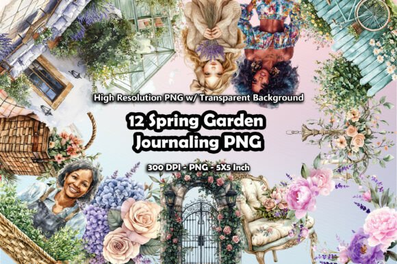 Download 12 Spring Garden Journaling PNG - Journaling Collection