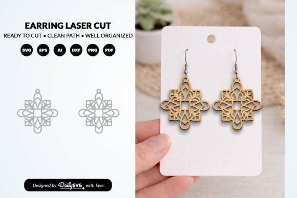 Download Elegant Mandala Earrings SVG - Elegant Collection