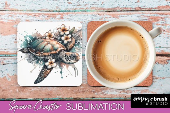 Download Sea Animals Beach Square Coaster Design - Coaster design Collection