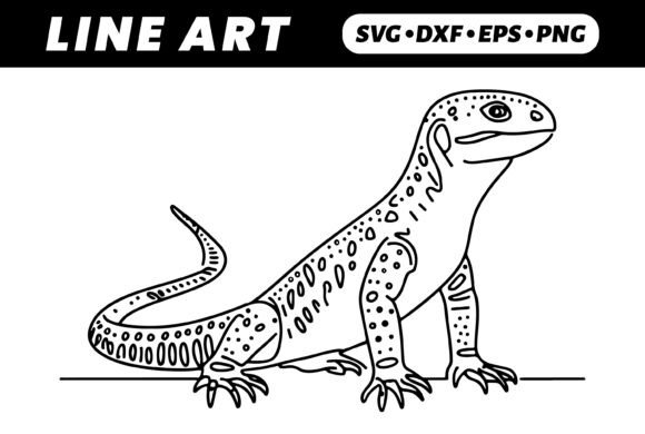 Download Line Art Lizard, Ornate Design, Reptile - Premium Resources