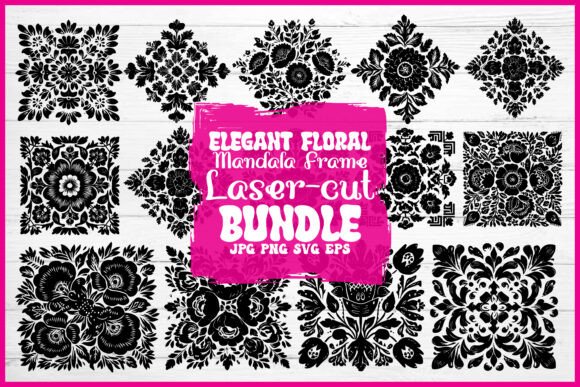 Download Elegant Floral Mandala Frame Laser Cut Bundle - Elegant Collection