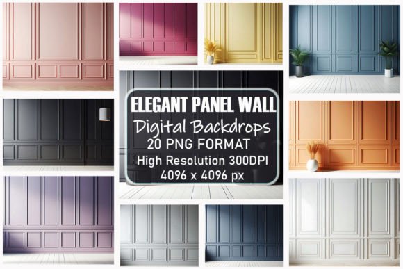 Download Elegant Panel Wall Digital Backdrop - Elegant Collection