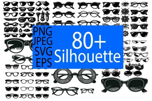 Download Set of Unique Vintage Eyewear Silhouette - Unique Collection